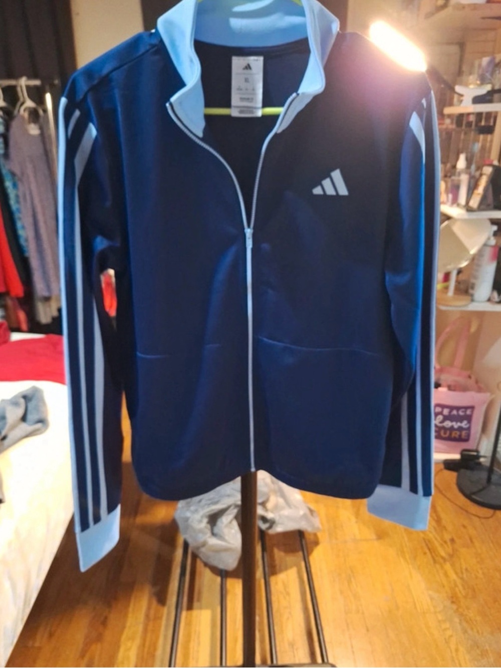 adidas Navy Jacket with Light Blue Accents